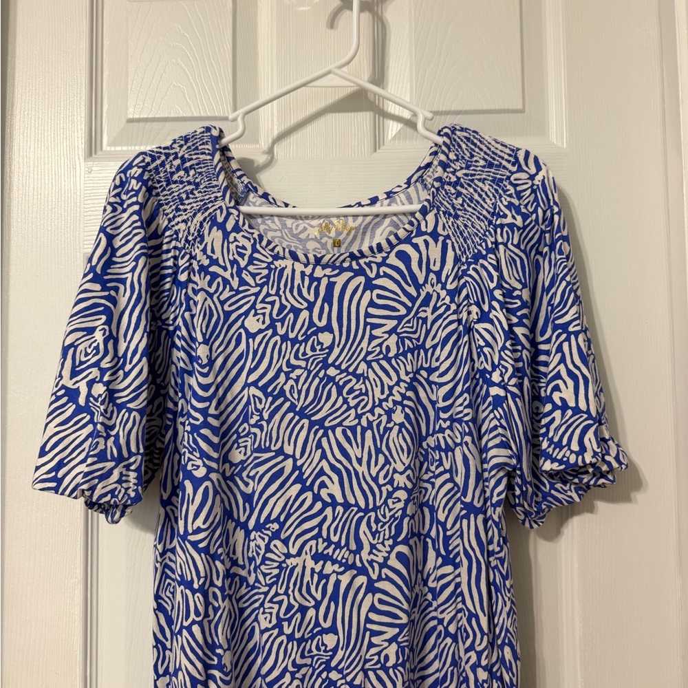 Lilly Pulitzer cotton tshirt Dress Sz L - Picture 3 of 7